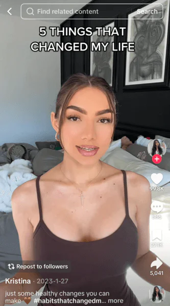 Example of perfect hook in TikTok video.