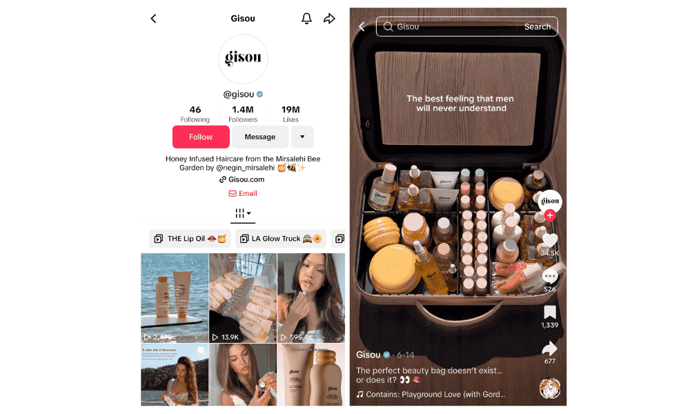 Gisou's TikTok account shows that Lo-Fi content can be visually appealing, consistent, and perfectly reflect the brand’s vision
