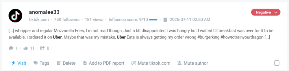 Brand24 detects untagged TikTok mentions