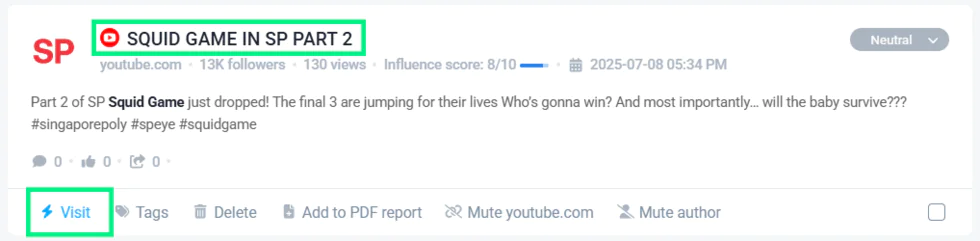 You can directly go to the mention by clicking the mention title or the "View" button.