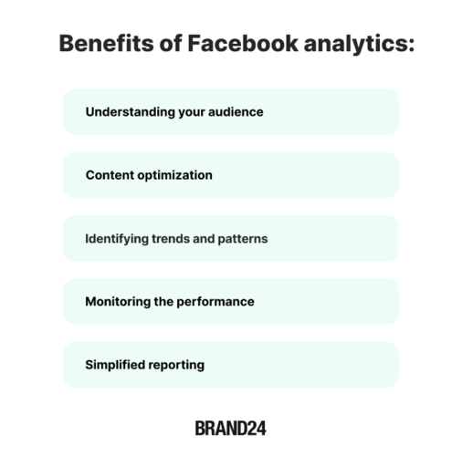 ¿Cómo usar facebook analytics? Lista de beneficios de facebook analytics: infografía.