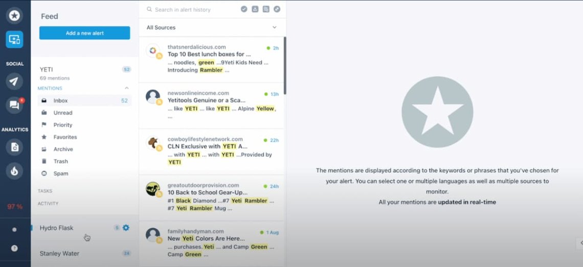 Facebook monitoring tools - mention.com