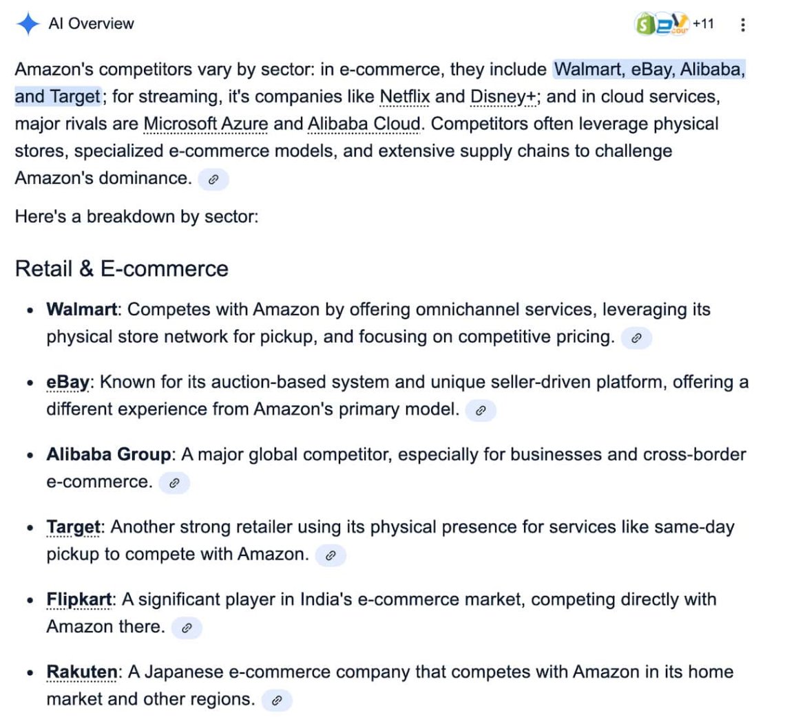La visión general de la IA de Google añade contexto a los competidores de Amazon