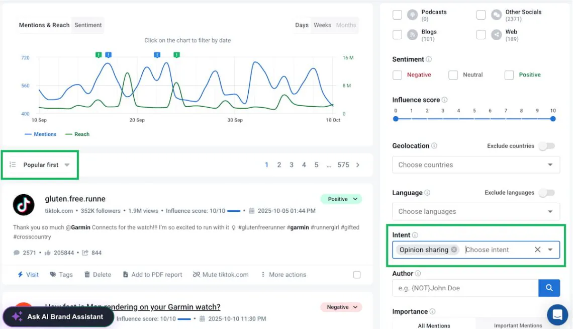 Most customer feedback analysis tools allow to filter the most crucial opinions