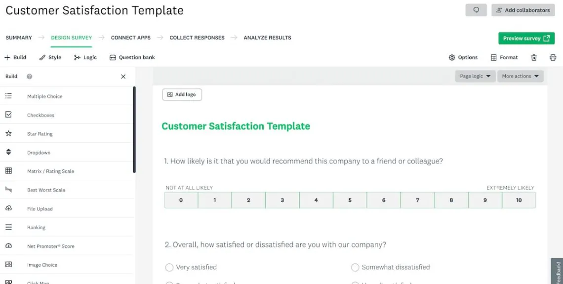 SurveyMonkey - a survey and Customer feedback analysis  platform