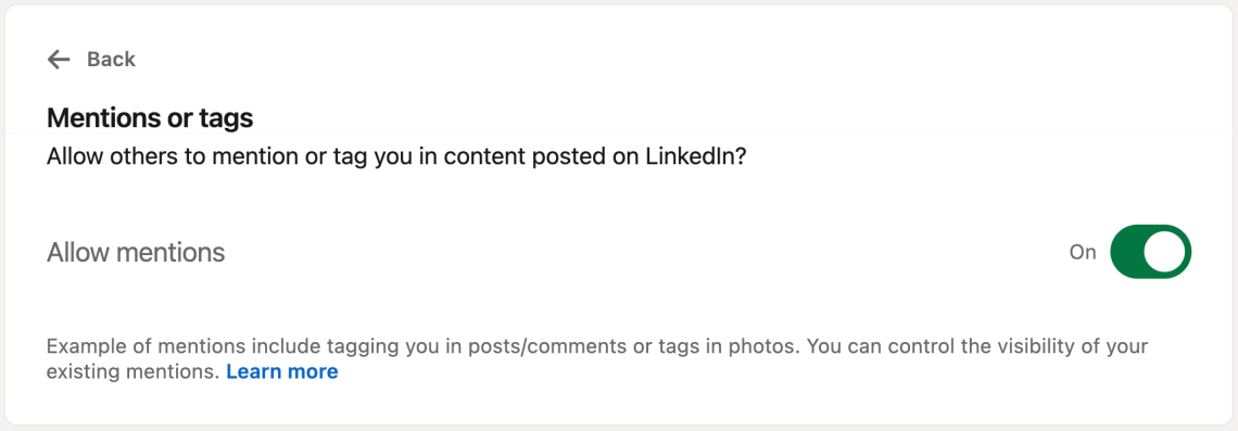 linkedin manual settings