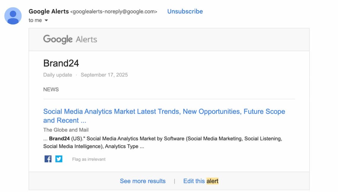 google alerts notificación por correo electrónico