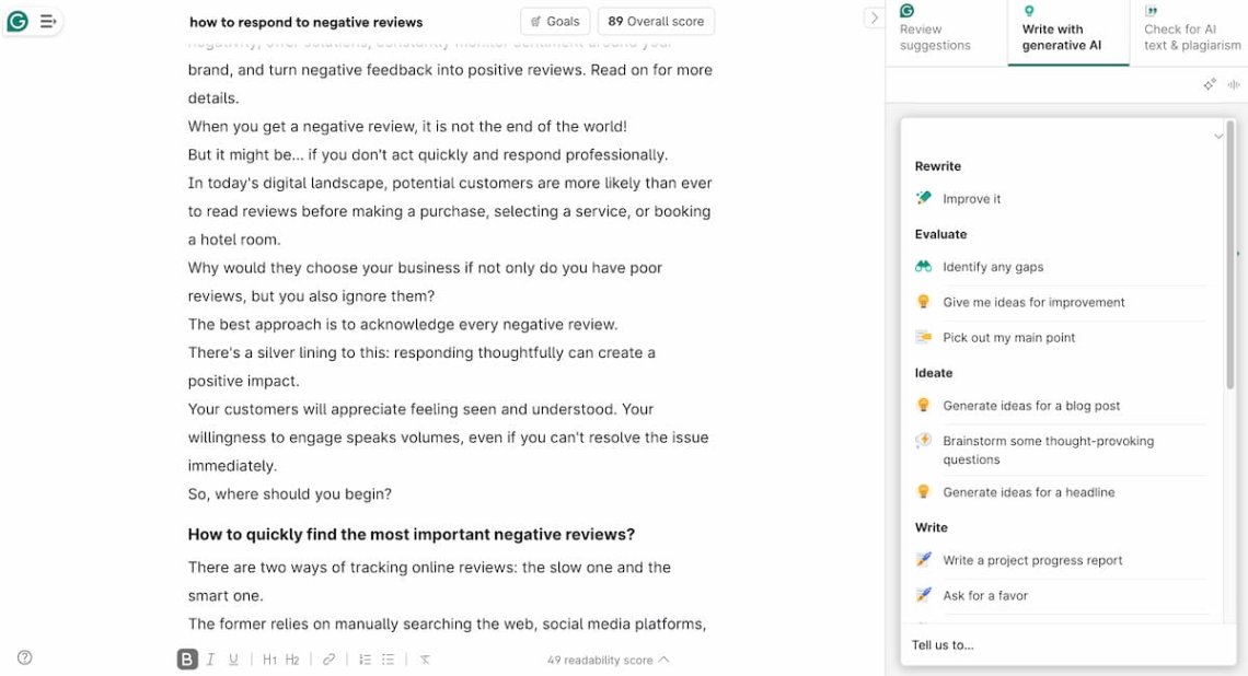 grammarlygo for pr writing