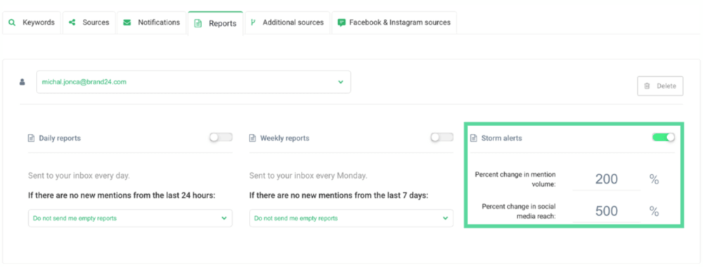 Smart facebook social listening results: set up automated reports.