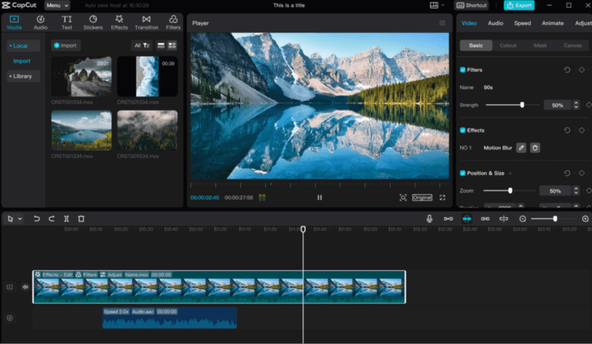 Best AI content creation tools: CapCut dashboard.