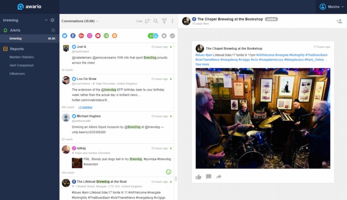 Alternativas ao mention - painel de controle do awario