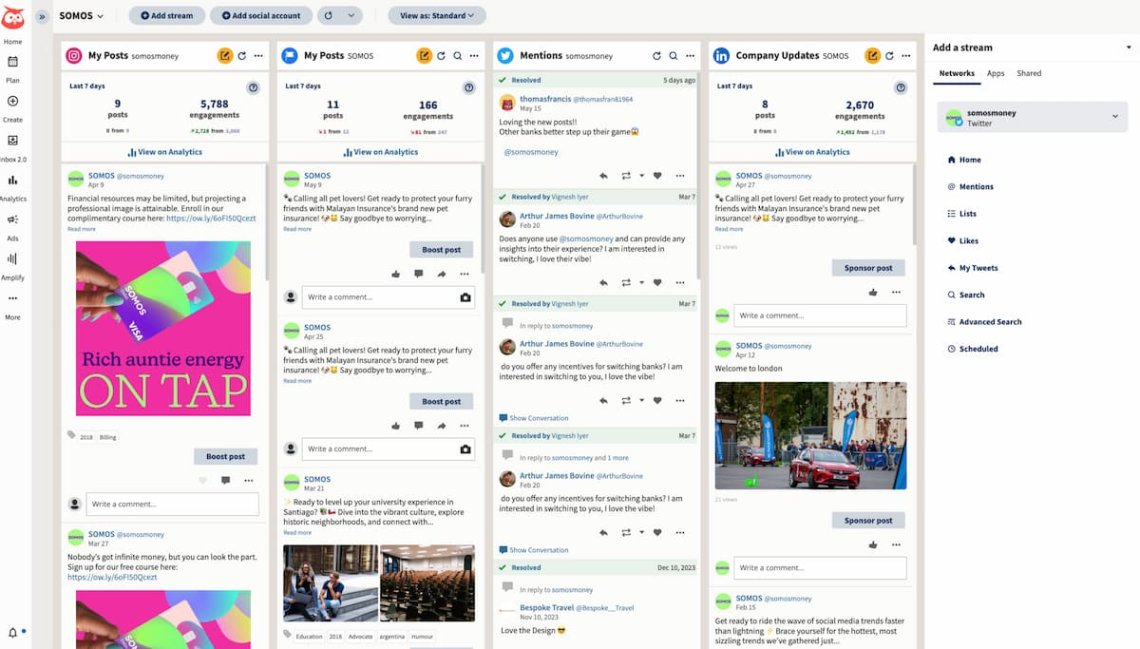 Alternativas ao mention - Painel do Hootsuite