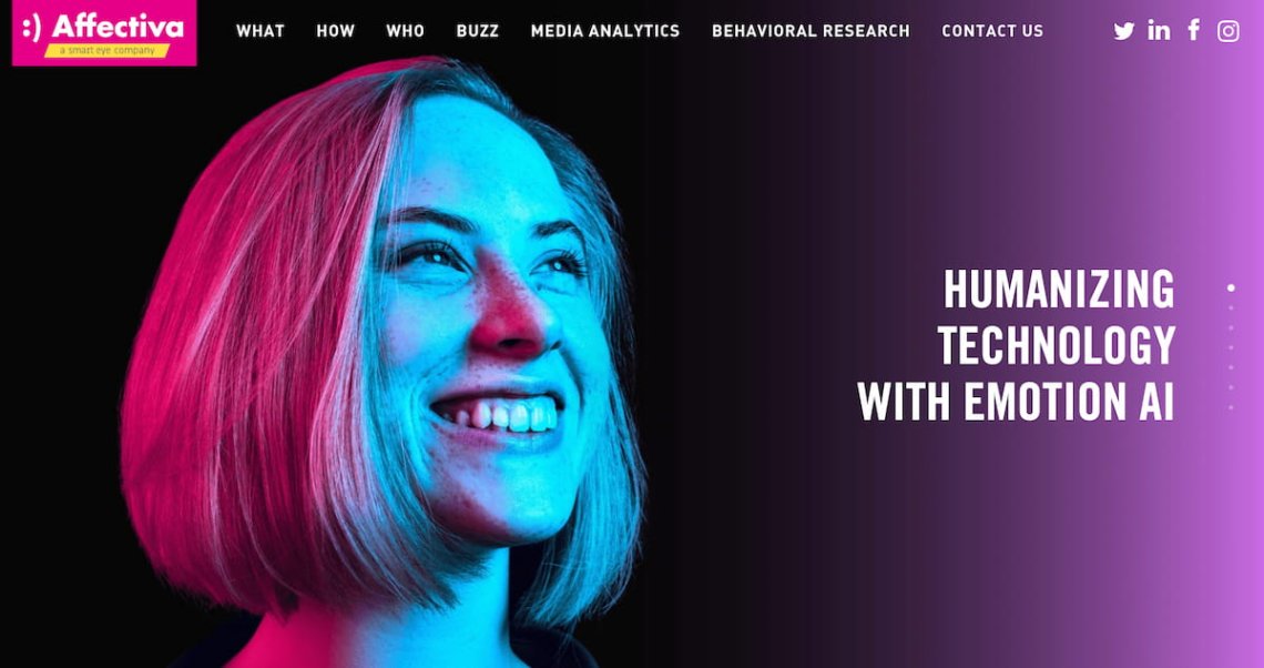 Logiciel de détection des émotions Affectiva page