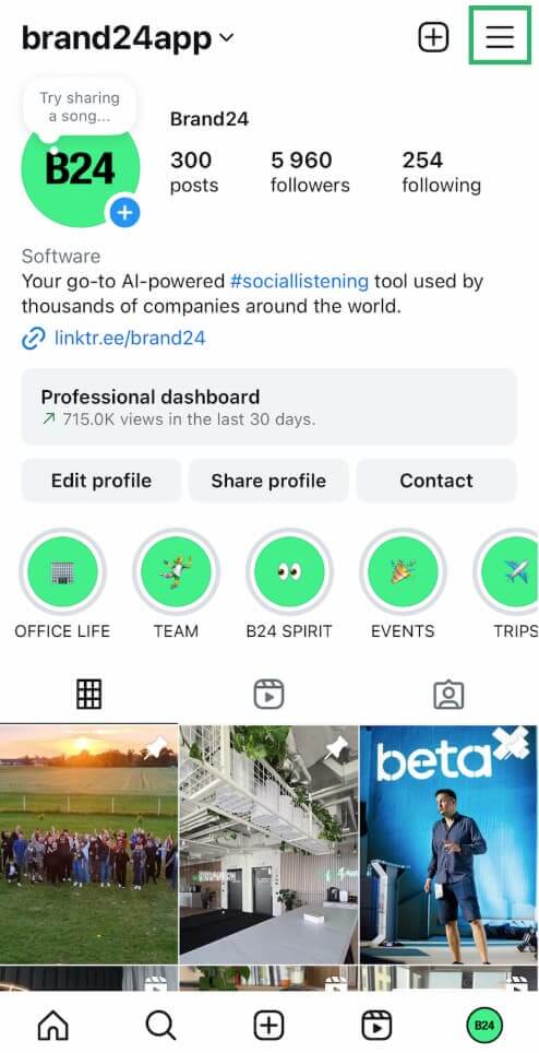 instruções para descobrir a marca mentions marcada no Instagram