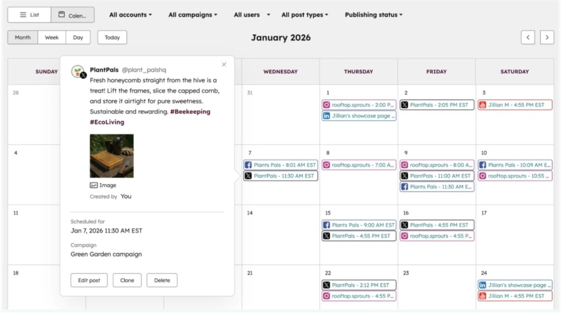 social media management software -Hubspot