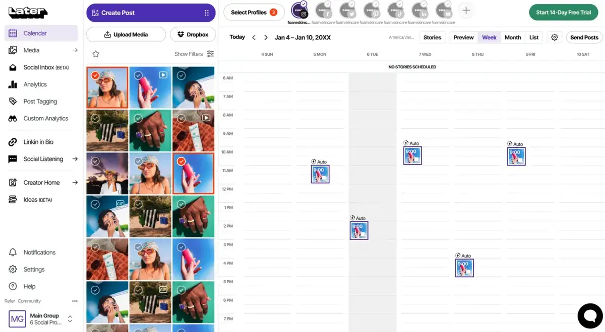 Agendador de mídia social