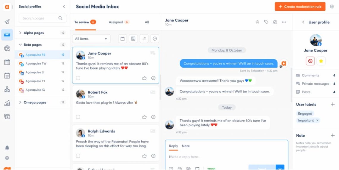 agorapulse dashboard