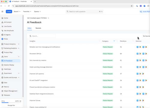 Herramientas de visibilidad de IA: Panel de control de visibilidad de IA de Amplitude
