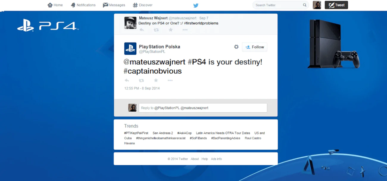 sony playstation internet monitoring twitter4