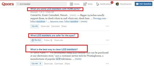 quora directly for keyword research