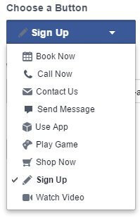 choose a button cta facebook