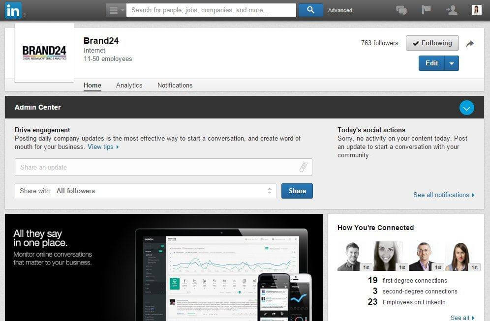 Página de Linkedin brand24