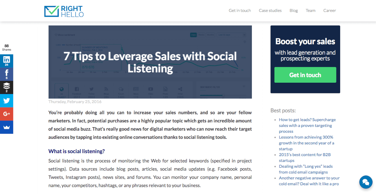 sales social listening establish yourself as an expert