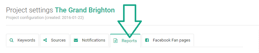 paramètres du rapport