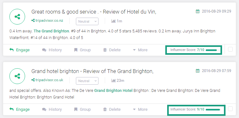 grand brighton influencer score