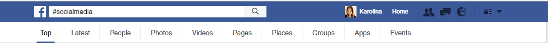 hashtag search on facebook