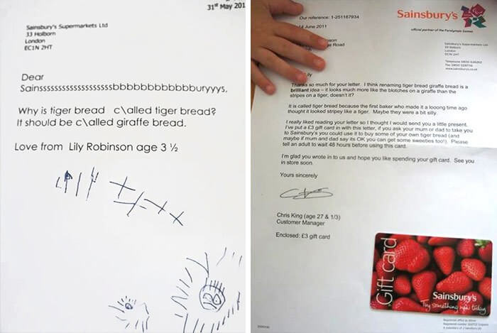 Sainsbury’s agrees with a 3-year old