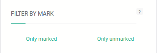 Filter by mark in social media monitoring tool