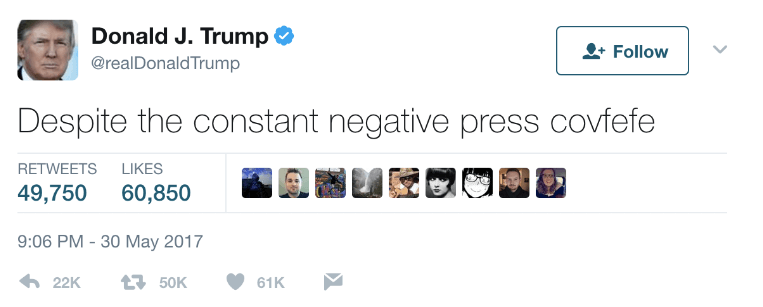 10+ Hilarious Reactions to Trump's "Covfefe" Tweet