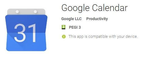 google calendar app icon
