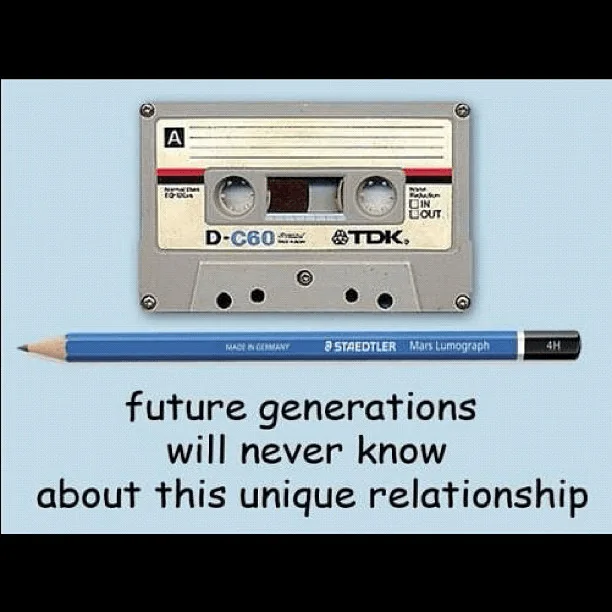 pencil used to rewind cassette tape