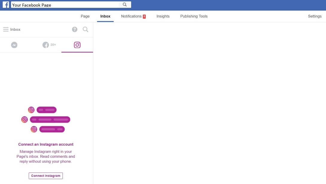 facebook page fanpage inbox instagram inbox screen