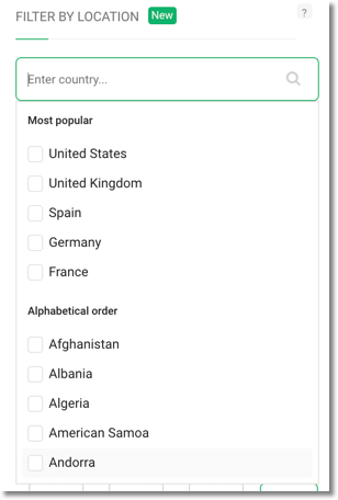 print screen of Brand24 dashboard with location filter