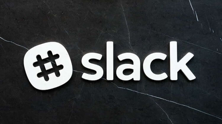 white word slack written on a dark background