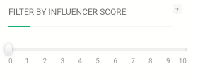 print screen from a social media management tool where you can find an influencer filter