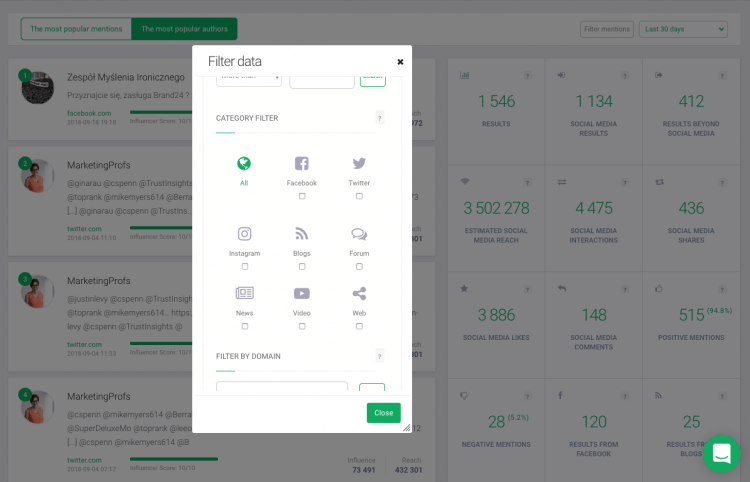 social media metrics showing how to choose an influencer