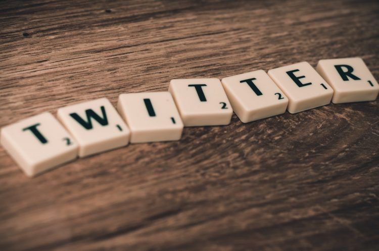 Scrabble letters spelled to word Twitter