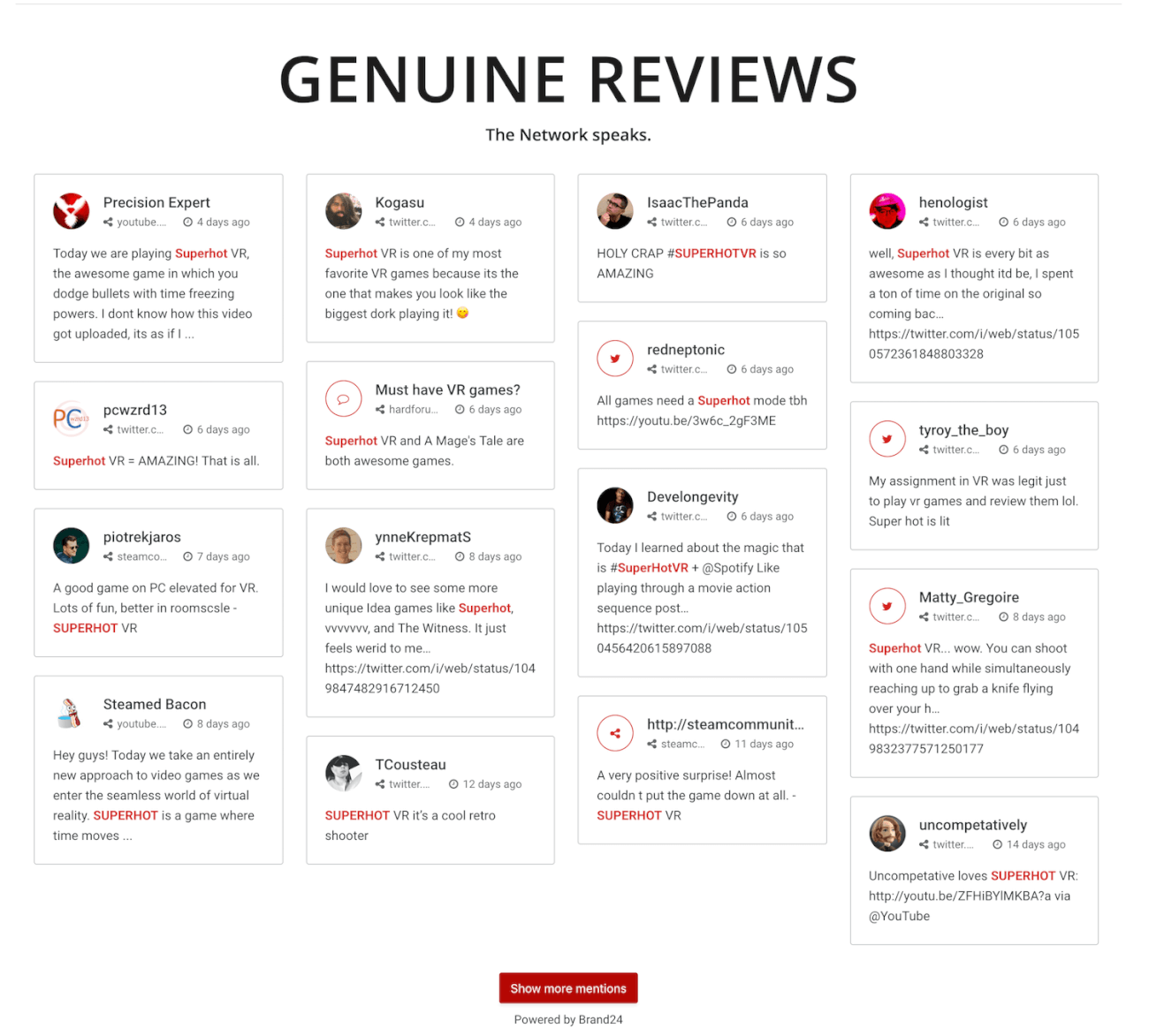 print screen of live customers' testimonials added to a website where you can see clients opinion of a product which might help you find new customers