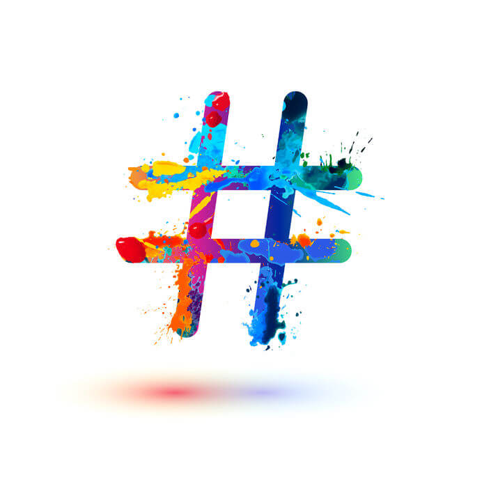 hashtag vector sign of watercolor splash paint