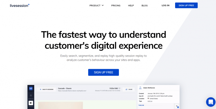 Print screen presenting the home page of Livesession, a SaaS tool, which is offering a special discount for Black Friday and Cyber Monday.