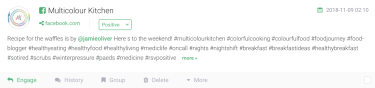 an example of a tweet with a positive social media sentiment based on the social media sentiment analysis