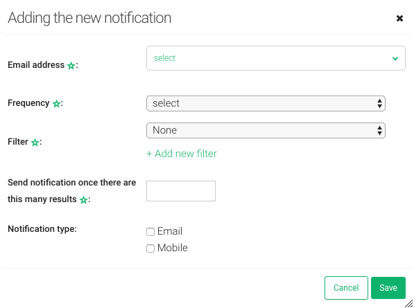 Setting up email notification in Brand24