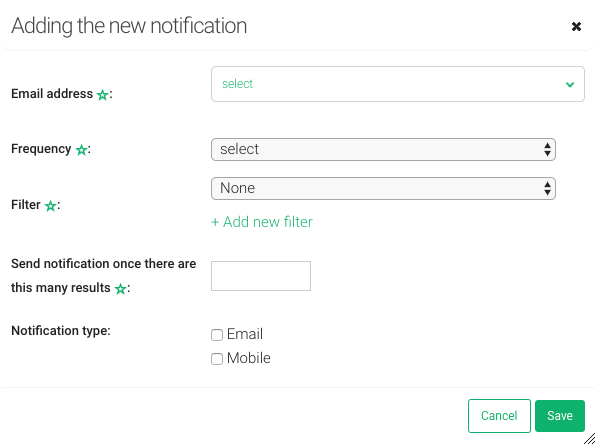 Configurar la notificación por correo electrónico en Brand24