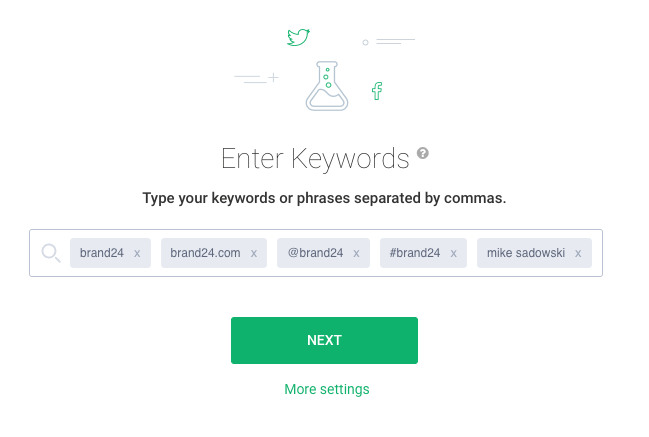 Keywords to monitor your Brand on social media in Brand24