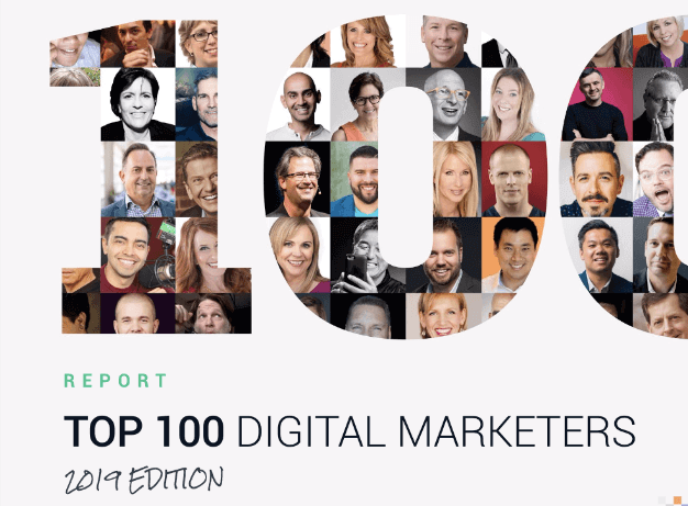 Couverture du Top 100 des spécialistes du marketing numérique 2019