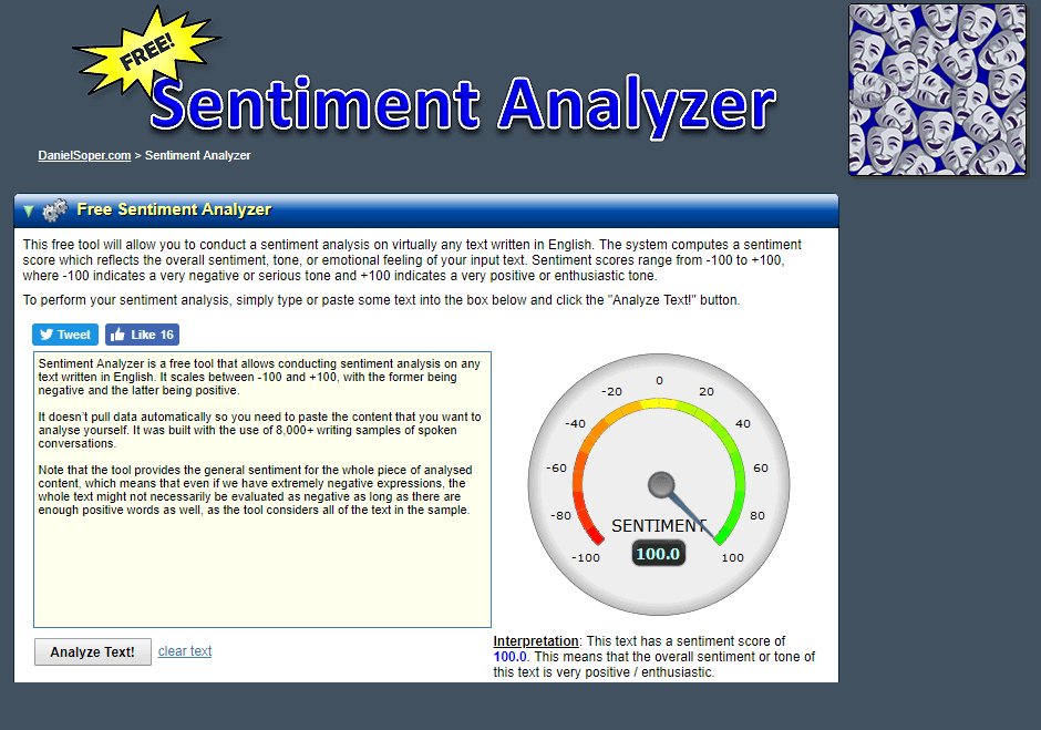 research sentiment analysis tool